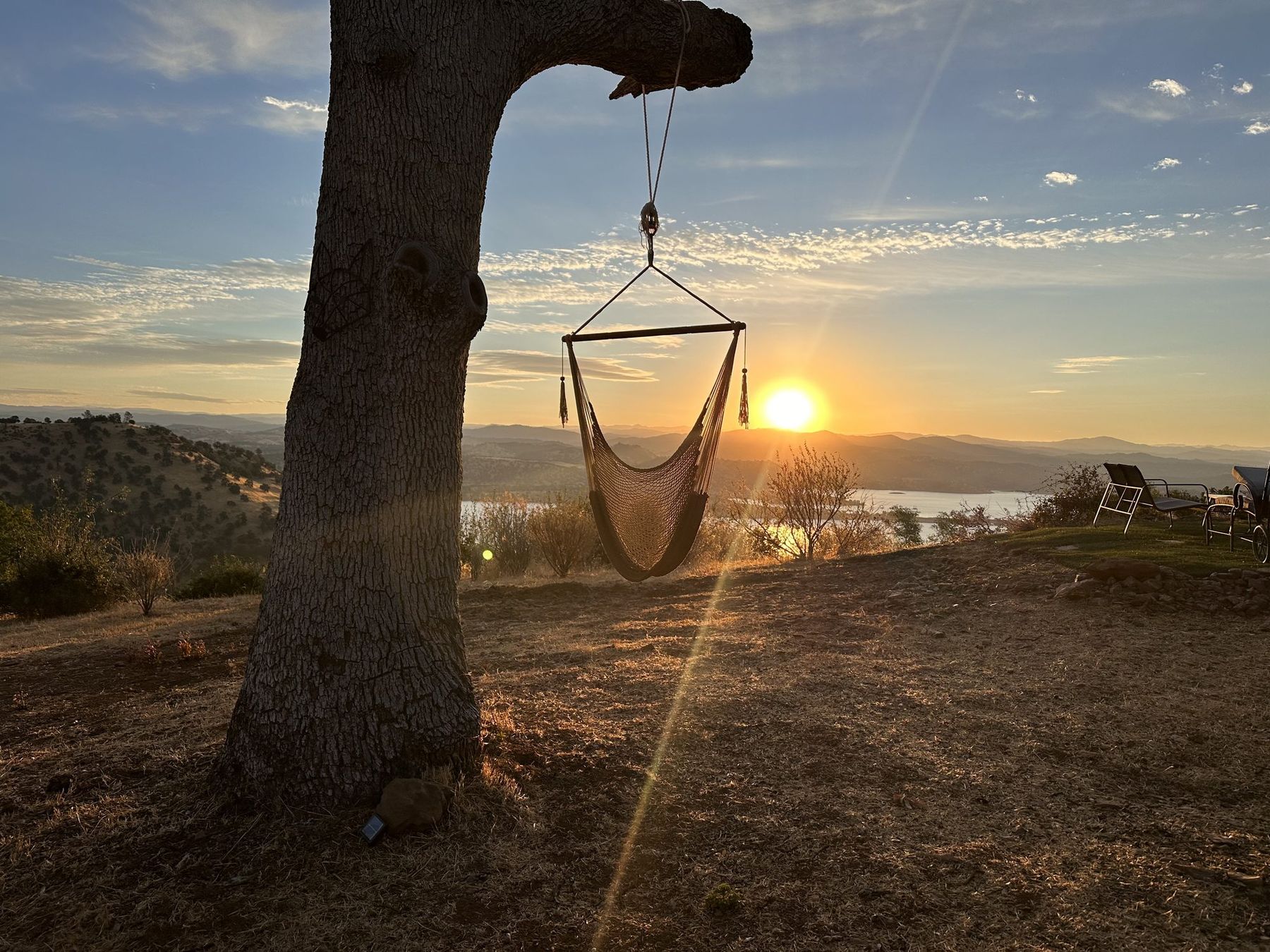 Sunrise from the swing chair